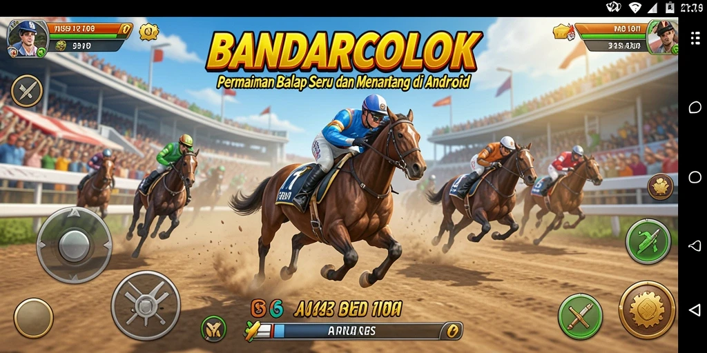 Tampilan gameplay BANDARCOLOK yang mendebarkan di trek balap.
