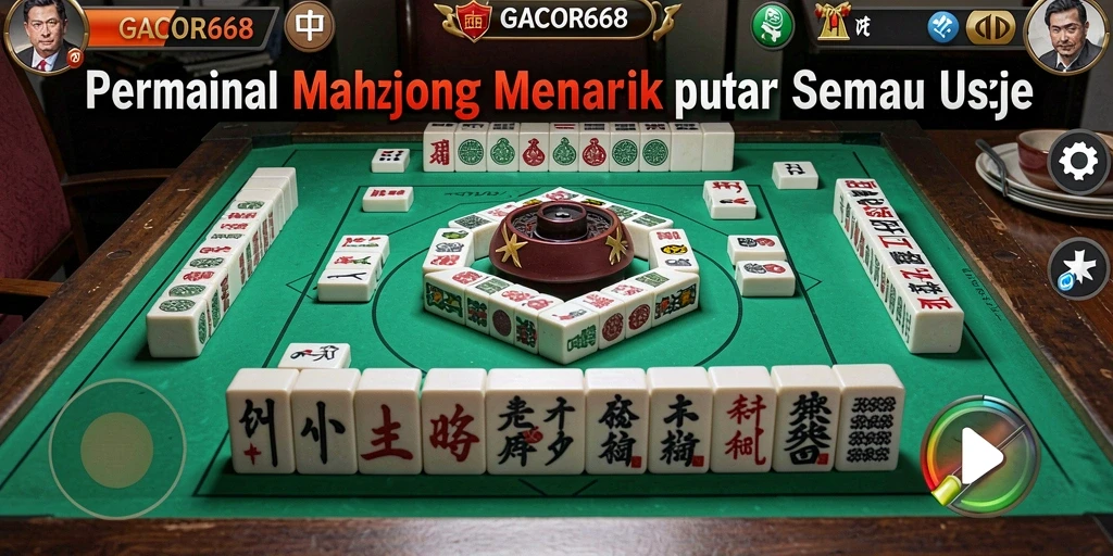 Tampilan gameplay Mahjong di GACOR668 yang menarik.