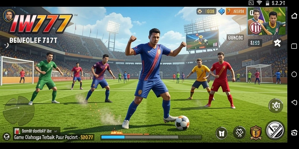 Screenshot utama IW777 menampilkan aksi seru dalam kompetisi olahraga.