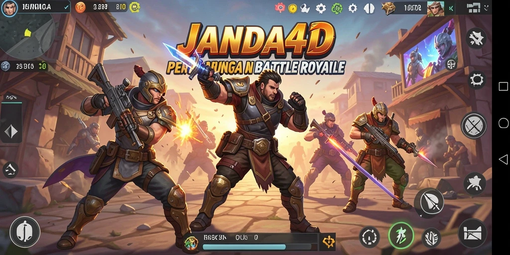Tampilan mendebarkan dari gameplay Battle Royale JANDA4D.