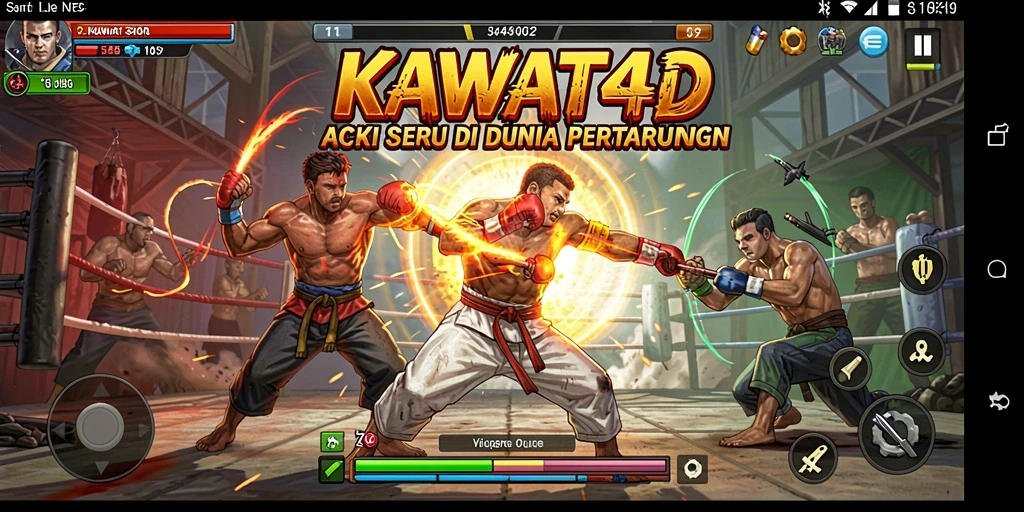 Screenshot KAWAT4D menampilkan pertarungan epik antara karakter dalam gameplay Action.