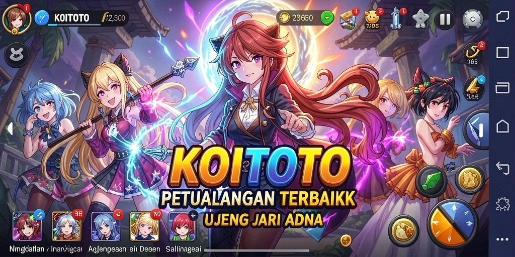Tampakan gameplay seru dari KOITOTO dengan karakter Anime menarik.