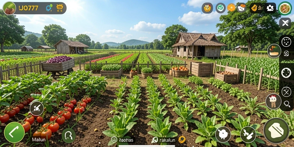 Gameplay seru di LJO777 yang menghadirkan suasana berkebun.