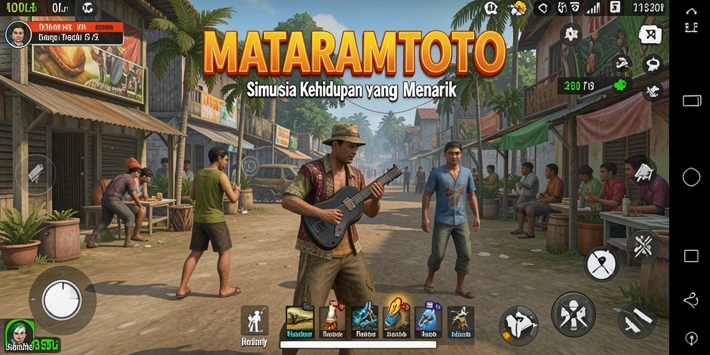 Tangkapan layar dari gameplay <strong>MATARAMTOTO</strong> yang menunjukkan interaksi karakter dan pengelolaan sumber daya.