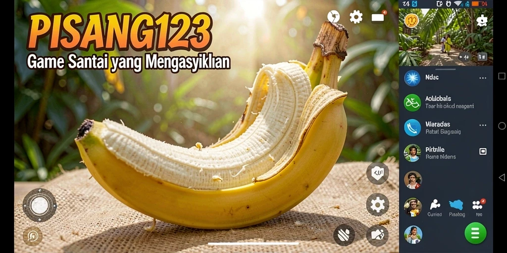 Tampilan gameplay yang menarik dari PISANG123 dengan karakter lucu.