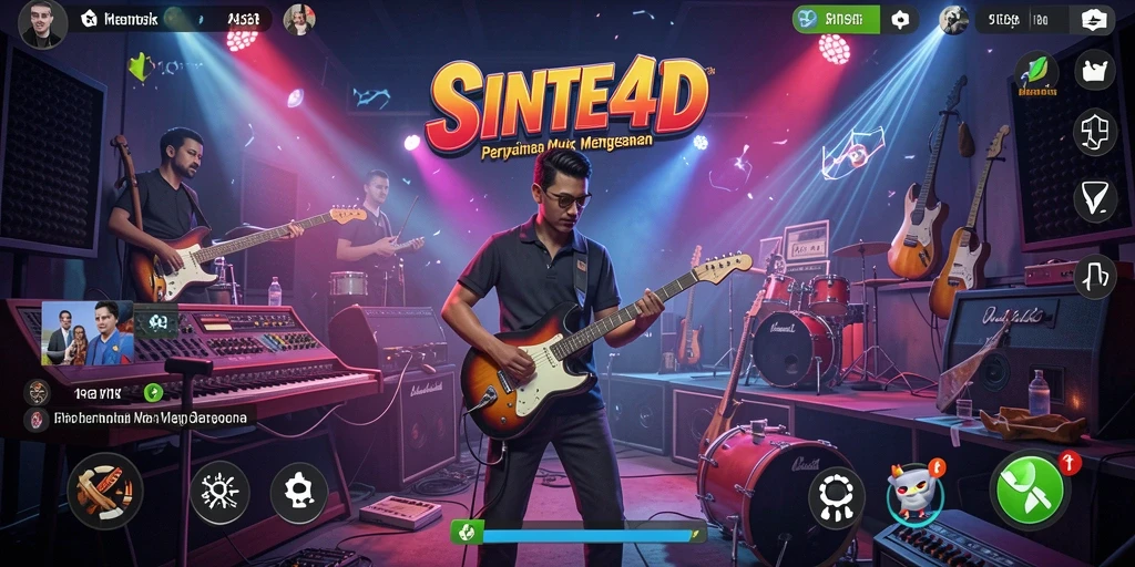 Tampilan gameplay SINTE4D yang interaktif dan penuh warna.
