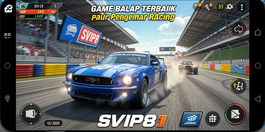 Tampilan menarik gameplay balap di SVIP8 yang mendebarkan.