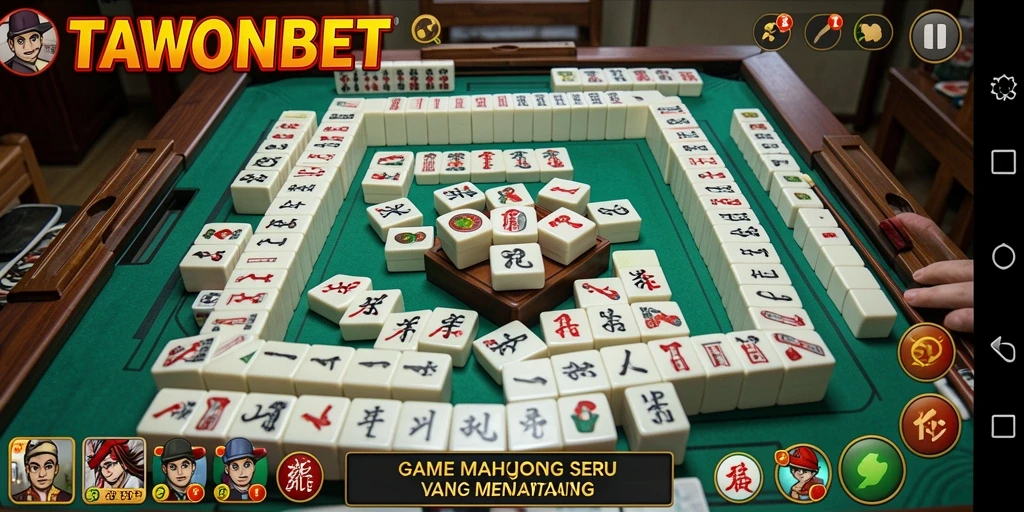 Tampilan gameplay <strong>TAWONBET</strong> yang menampilkan serunya permainan Mahjong.